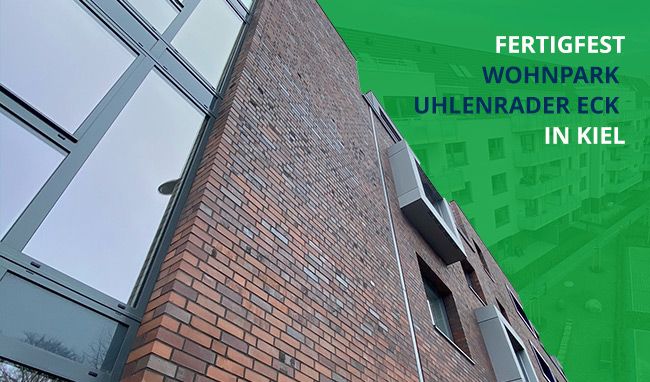 Fassade des Neubauprojekts Wohnpark Uhlenrader Eck in Kiel
