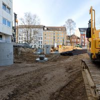 Baustellenbereich mit Bagger