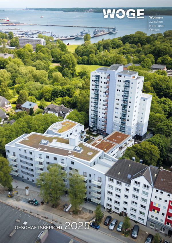 Titelblatt des WOGE Geschäftsberichts 2025