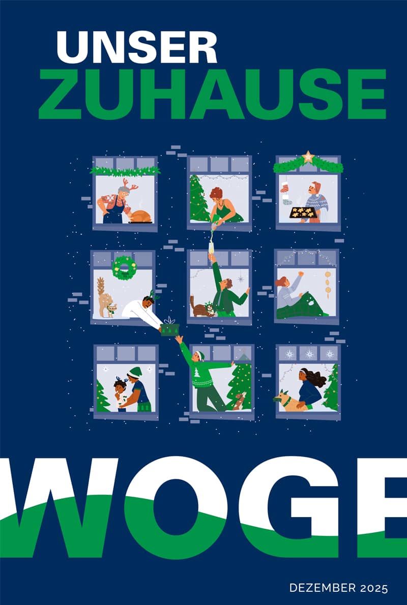 Titelblatt des Mitgliedermagazins 'Unser Zuhause' – Ausgabe Dezember 2025