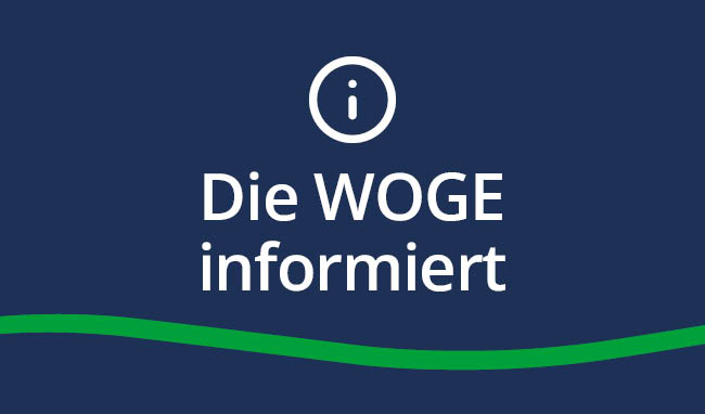 Text Die WOGE informiert auf blauem Hintergrund