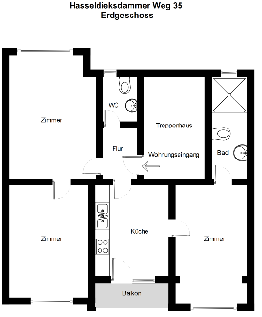 Zentral gelegene Balkon-Wohnung - Foto 2